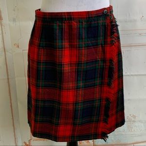 Rafaella sport red tartan plaid wrap skirt size 10